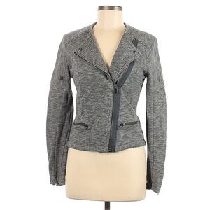 GAP GRAY 100% COTTON MOTO ZIP JACKET SIZE M